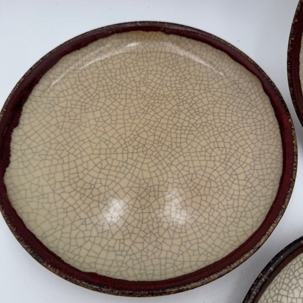Vintage Luncheon Plates (3) in the Crackle Collection by Pier 1, 9.5 inch - Picture 6 of 7